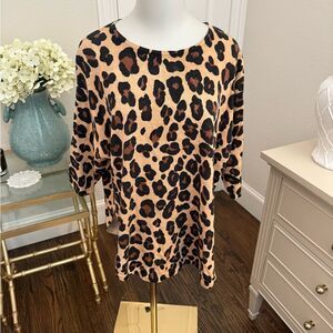 Tyler Boe Leopard Caplet Sweater nwt